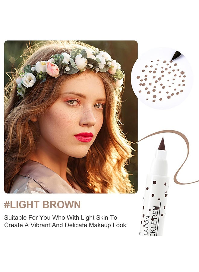 سويكي قلم كحل منقط، قلم نمش محاكي، قلم مكياج نمش طبيعي وواقعي، لون نمش سحري، مقاوم للماء ويدوم طويلاً، قلم نقطي ناعم، لمكياج طبيعي وسهل يشبه تأثير الشمس -#01 بني فاتح - Image 2